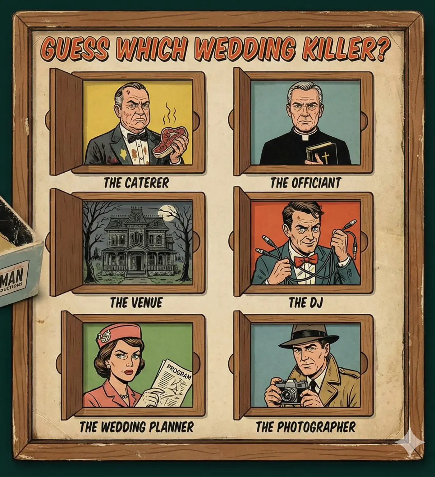 Game Board Clue Themed Cover Of Six Infamous Wedding Killers